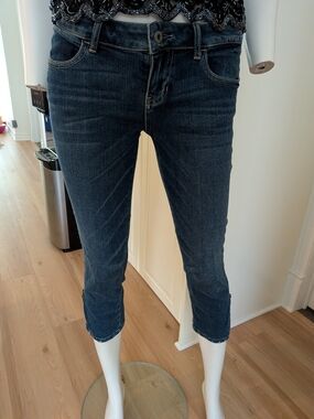 Guess Dark Blue Cropped Ankle Jeans